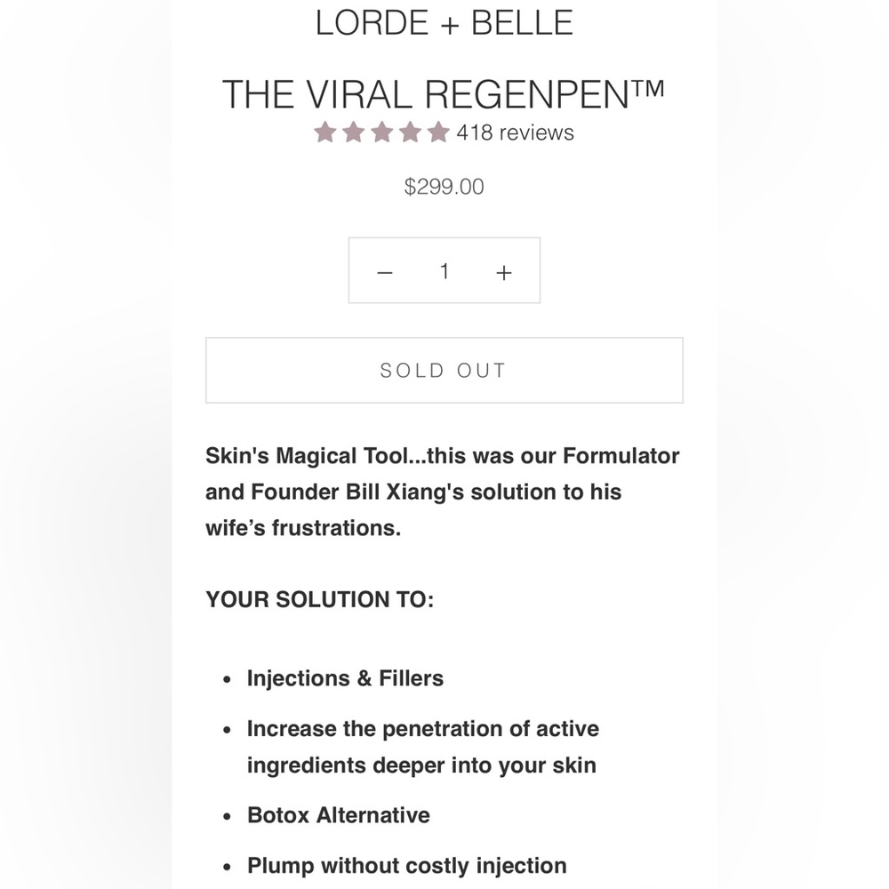 Lorde + Belle Viral RegenPen - White